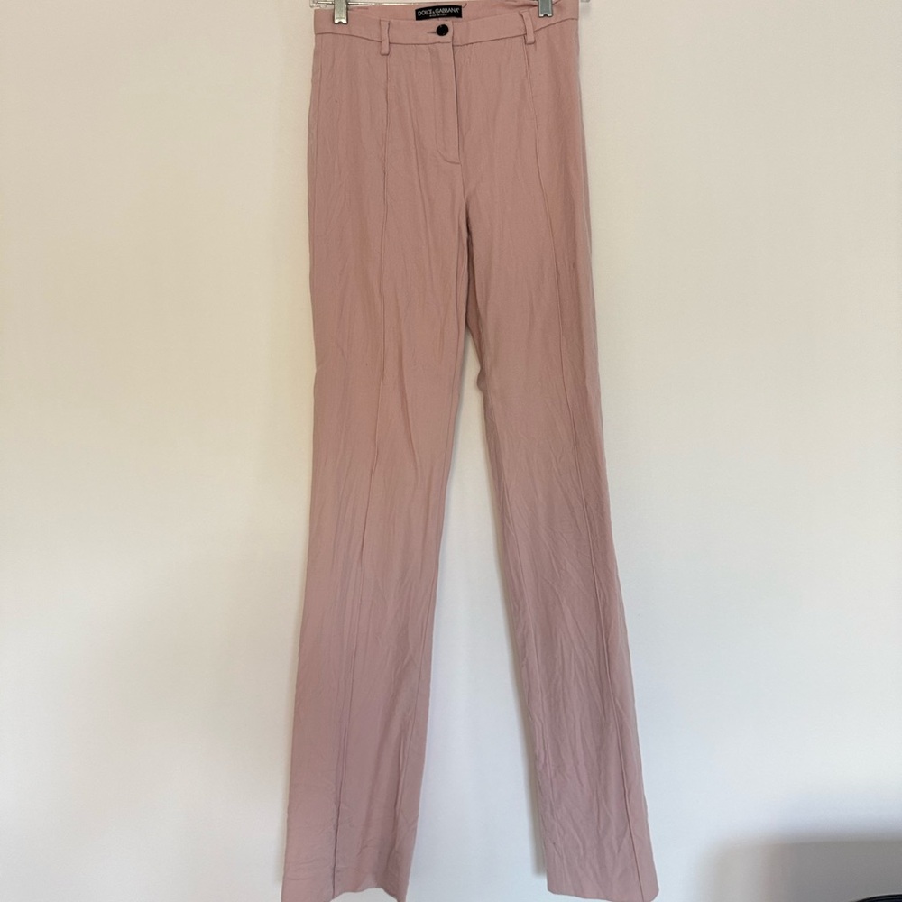 Dolce & Gabbana Light Pink Straight Leg Trouser Pants